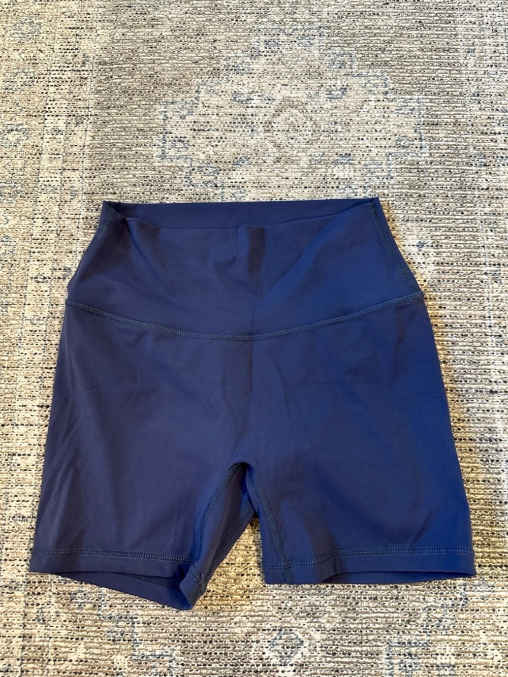 High-Rise Navy Athletic Bike Shorts for Women